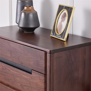 Lemari berlaci modern yang luas dan lapang dari kayu kenari, kabinet berdesain simpel