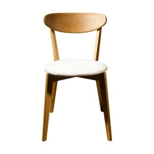 ठोस सेतो ओक नरम कुशन भोजन कुर्सी आधुनिक, प्राकृतिक रंग