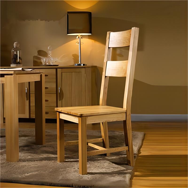 Պինդ սպիտակ կաղնու բնական ճաշասենյակի աթոռ ժամանակակից