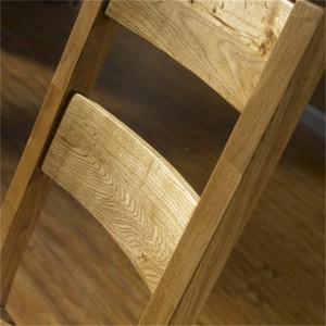 Kursi makan natural kayu ek putih solid modern