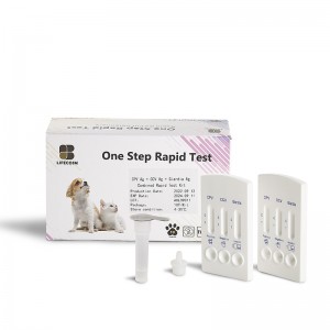 Lifecosm Canine Coronavirus Ag/Canine Parvovirus Ag/Giardia Ag kit tat-test Mediċina veterinarja