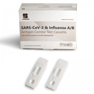 Lifecosm SARS-CoV-2 اور انفلوئنزا A/B اینٹیجن کومبو ٹیسٹ کیسٹ