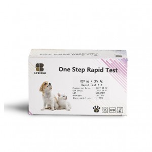 Lifecosm Canine Parvo Virus Ag/Canine Distemper Virus Ag Test Kit Veterinara medicino