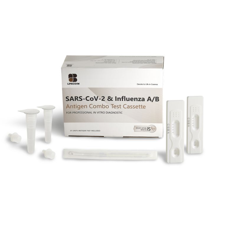 Lifecosm SARS-CoV-2 & Influenza A/B Antigène Combo Test Cassette