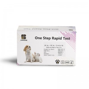Lifecosm Canine Coronavirus Ag/Canine Parvovirus Ag/Giardia Ag kit tat-test Mediċina veterinarja
