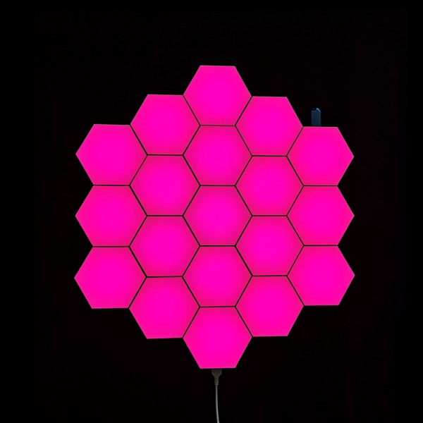 Phone APP Smart Music Trend Gift 16 million Color Hexagon LED Panel Light For Home Decorative