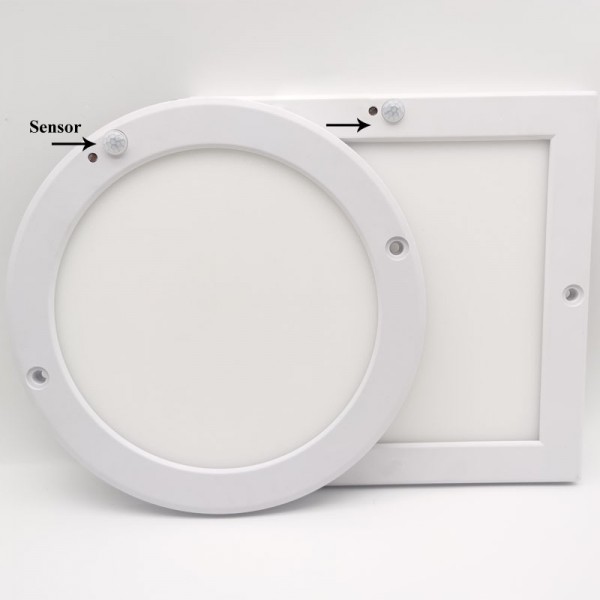 12W 7inch Surface Mounted PIR Sensor Round LED Ceiling Panel Light