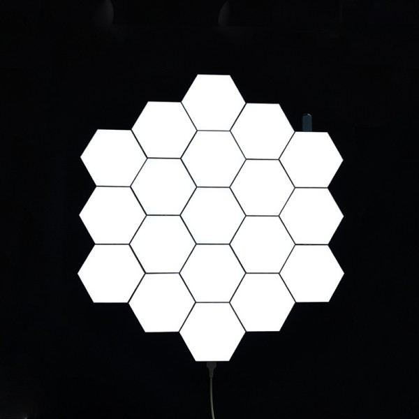 Panneau lumineux quantique à LED hexagonal à lumière blanche sensible au toucher