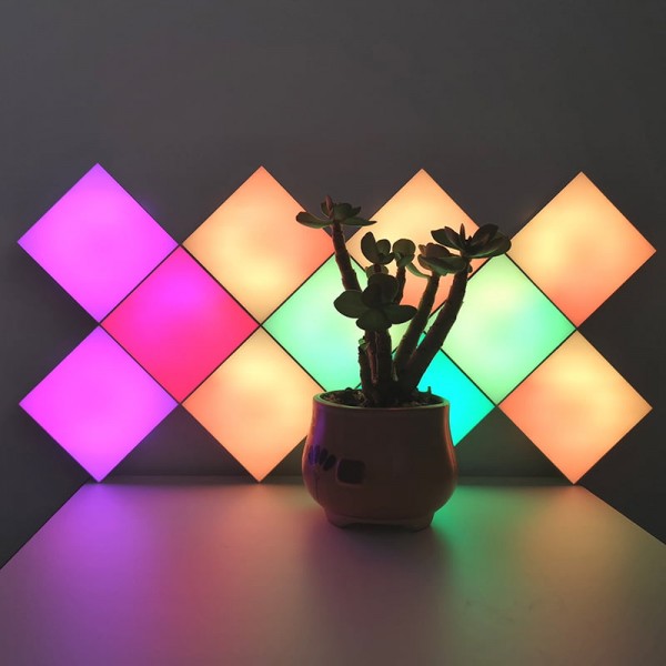 Sienu apdares modulāras LED paneļu gaismas kvadrātveida kvantu šūnveida dekorēšanas lampas