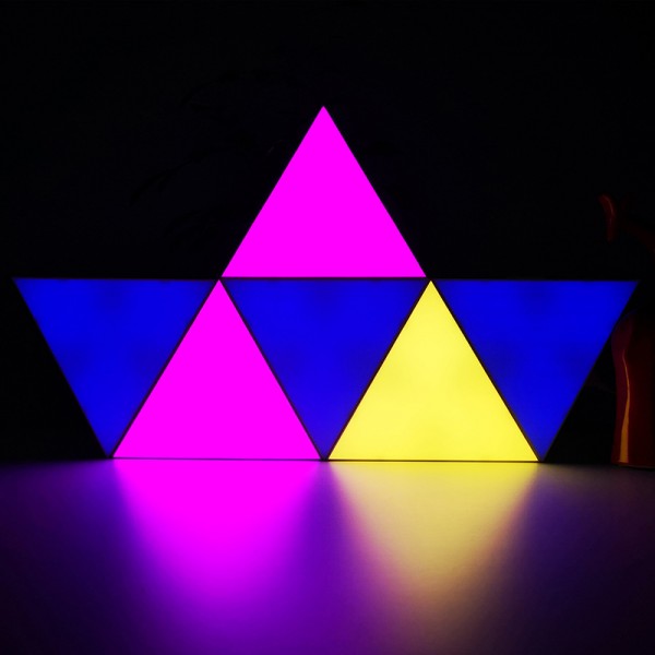 Dotykowe i zdalnie sterowane trójkątne dekoracje panelowe LED do pokoju gier