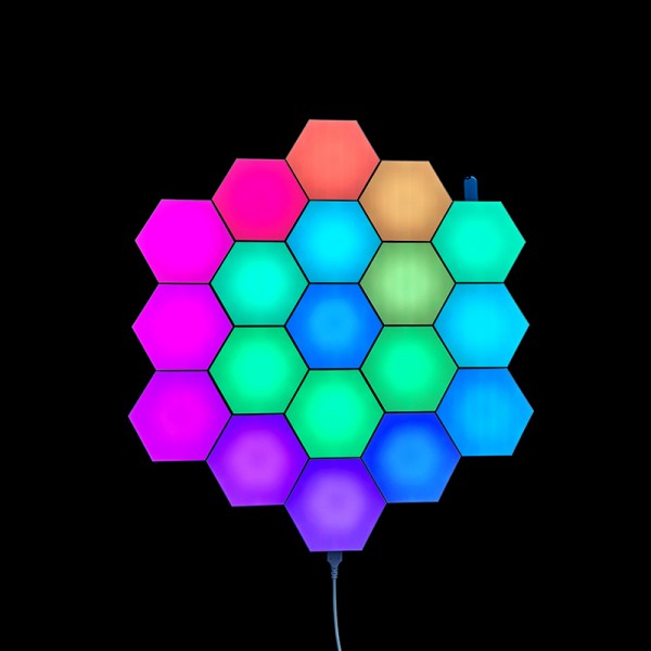 Touch Sensitive Multi Colored Hexagon Panel Lights para sa Wall Dekorasyon
