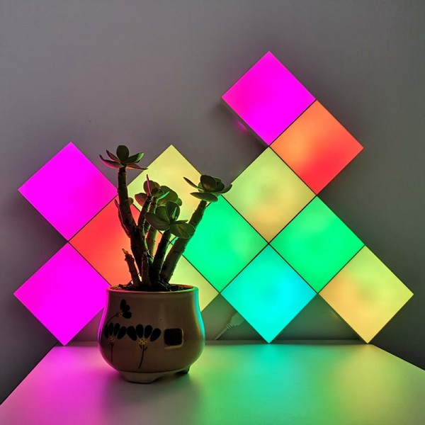 APP telpon DIY LED Square Gaming Panel lampu Sync karo Musik