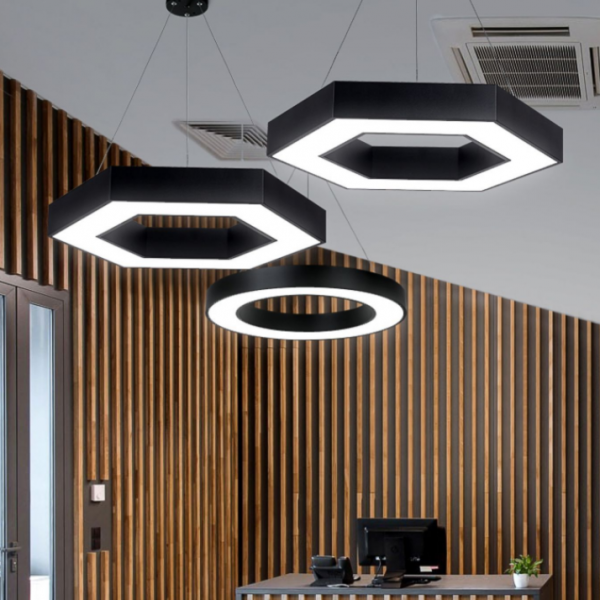 80cm Gisuspinde nga Hollow Hexagon LED Pendant Ceiling Light