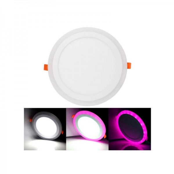 6W + 3W Recessed Dimmable Round Dual Color LED Ceiling Panel Downlight
