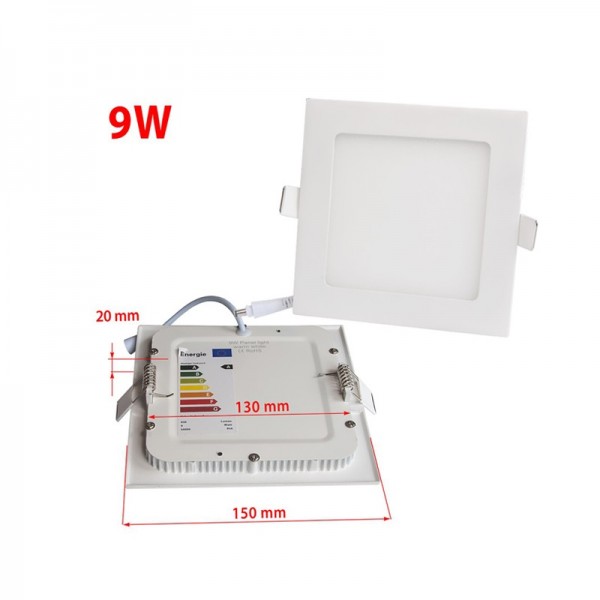 Տնտեսական Գինը 9W 145x145mm Dimmable Square LED Panel Downlight