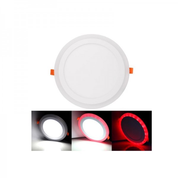3W 105mm Enŝovita Ronda RGB Duobla Kolora LED Panela Lumo