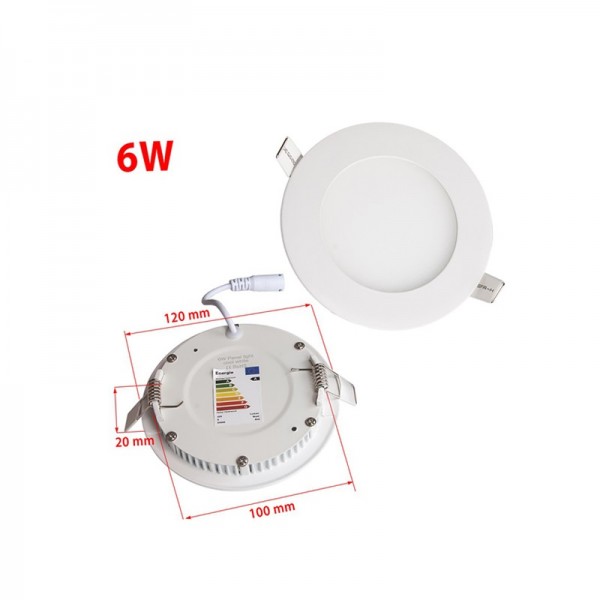 AC85-265V 6W 120mm Recessed Round LED Ceiling Panel Light