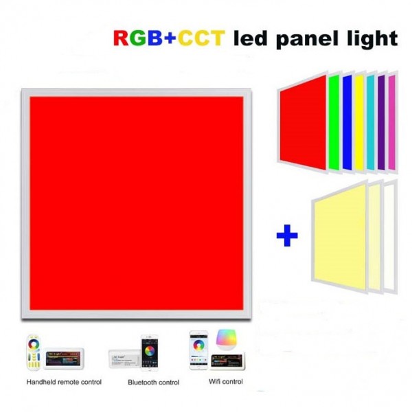 Oświetlenie panelowe LED RGBWW o mocy 48 W, 24 V, z regulacją temperatury barwowej, 60 × 60