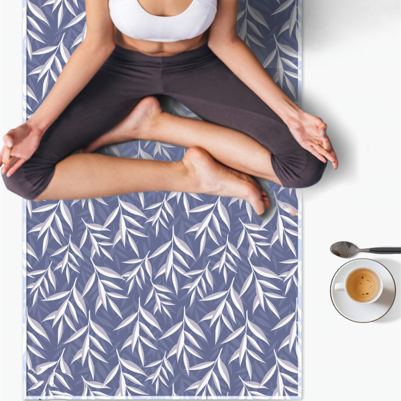 Logotipo personalizado de toalla de yoga de microfibra reciclada natural impreso