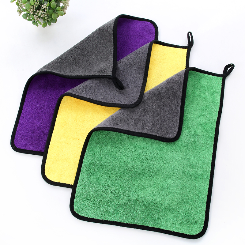 Cheap Customized Logo Promotional Microfiber Car Towel Thick Wash Cloth