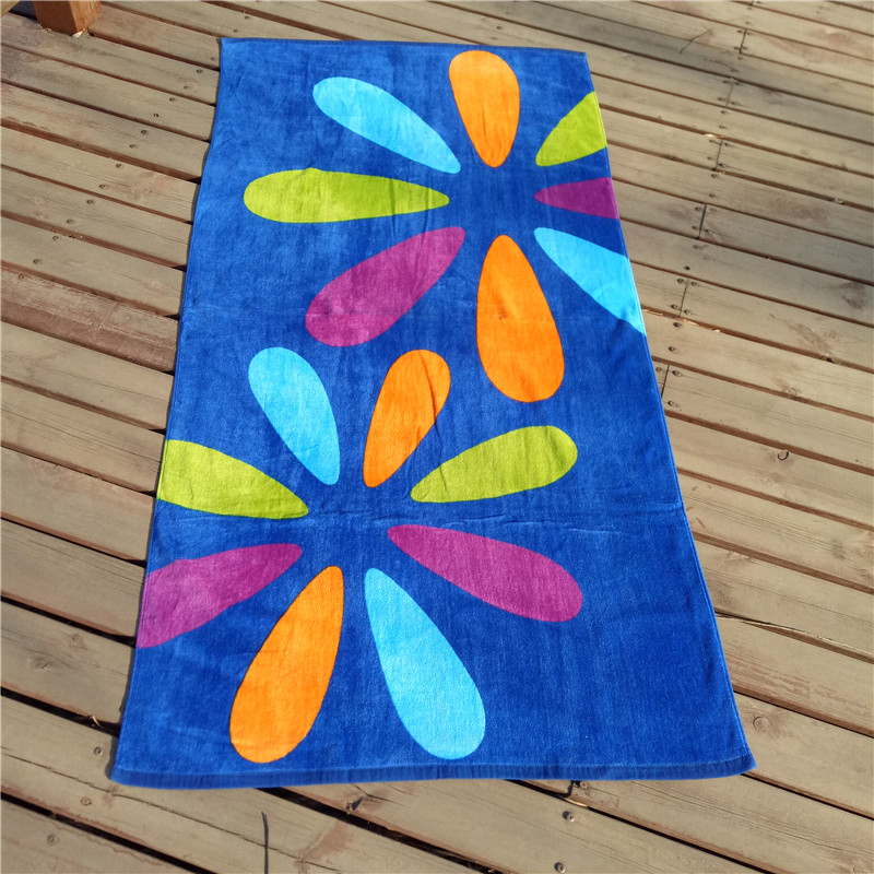 Factory wholesale summer cotton printed beach towel custom