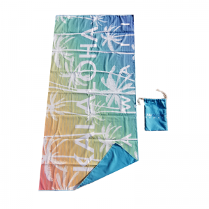 Desain khusus Logo Dicetak ing RPET Beach Towel ...