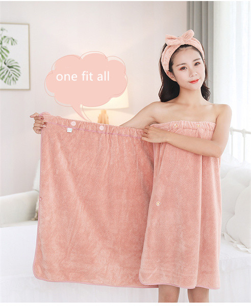 Bath skirt towel microfiber shower bath skirt na may hair towel at hair tie