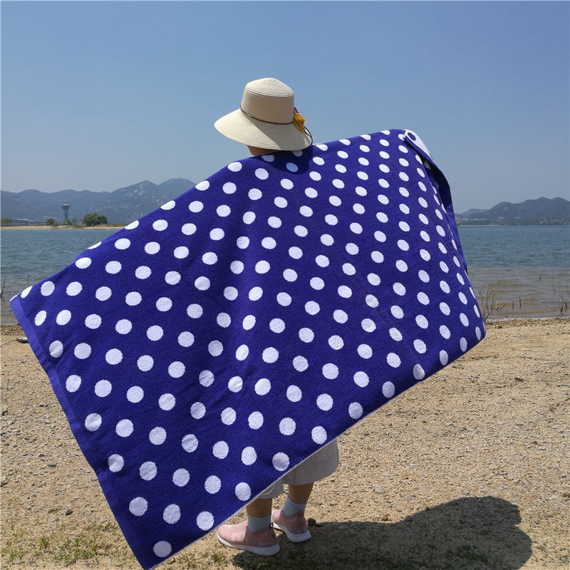 Premium Cotton Fabric Parehong Terry Gilid Custom Design Jacquard Bath Towel Beach Towel