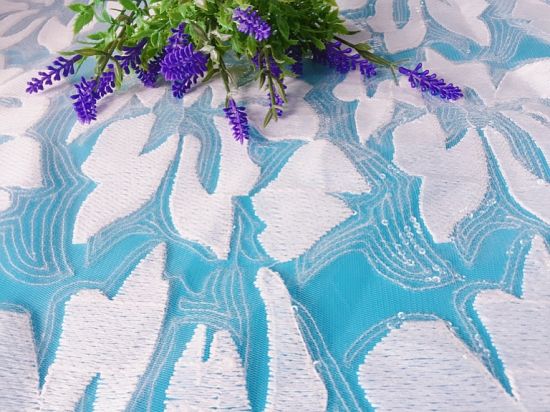 Sequins Embroidery Lace Vitambaa vya Lace