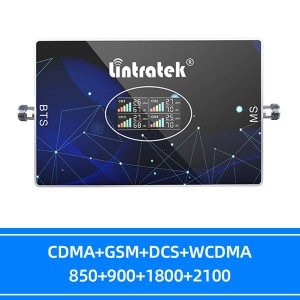 O prezo máis barato China 4 bandas amplificador de sinal-repetidor Lintratek 2g 3G GSM 900 3G UMTS WCDMA 2100 4G LTE-2600 celular