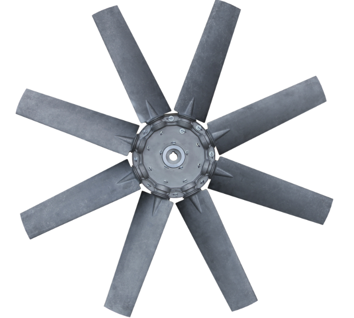 Impulsor de ventilador axial con material de acero de aluminio