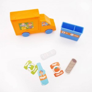 Pasgemaakte opvoedkundige plastiekvullisherwinning speelgoedstel vir kinders