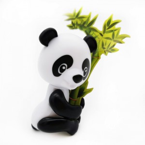 Gyerek műanyag figura játék Panda ujjbaba bambusszal