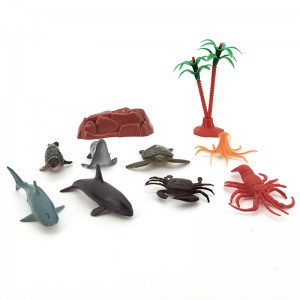 Giocattolo di figura di vita marina in plastica con accessori di scena