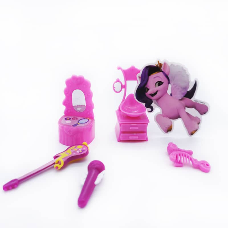 ប្រដាប់ក្មេងលេងផ្សព្វផ្សាយផ្លាស្ទិចនៃពណ៌ផ្កាឈូកដ៏ពេញនិយម my little pony toy set for paly