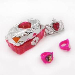 Bijoux de coeur de couronne de boîte de trésor magique de princesse pour des filles