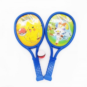 Conjunto de brinquedos esportivos ao ar livre de plástico com raquete de desenho animado para pais e filhos atividades ao ar livre