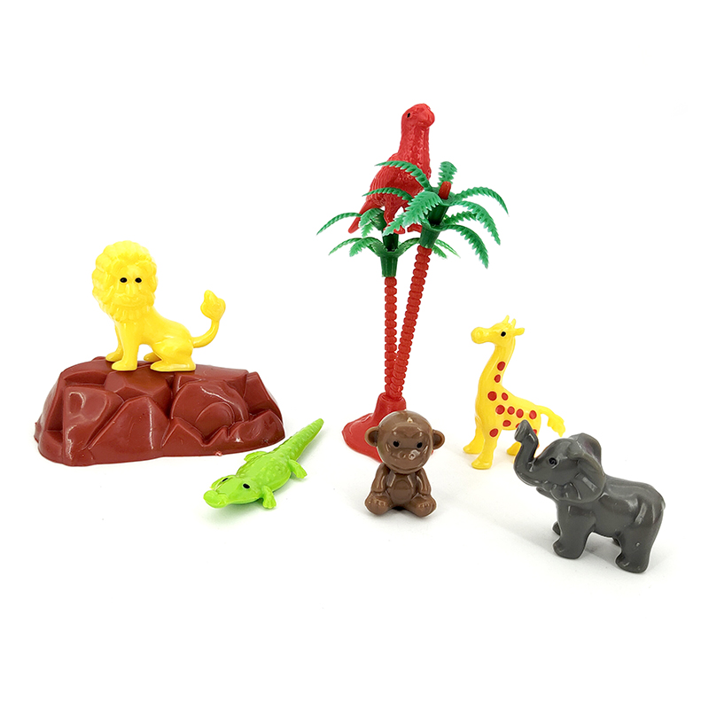 Животное зоопарка пластиковых наборов рисует игрушки с аксессуарами сцены
