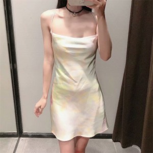 New Arrival Women Sexy Backless Spaghetti Strap Bandage Dresses Women Tie Dye Dress Club Dresses For Club Party