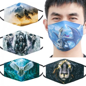 OEM ODM по индивидуальному заказу с фабрики напрямую, веселая хлопковая маска для животных, 3d цифровая печать, летняя солнцезащитная дышащая маска