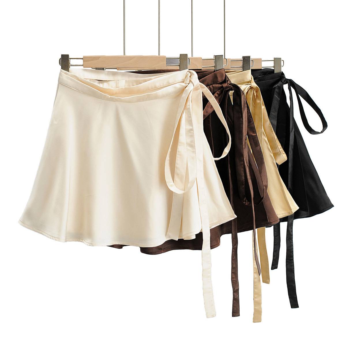 SK870005 2021 Hot Sale Multicolor Elegant Casual Girls’ Solid Satin Mini Skirts For Summer