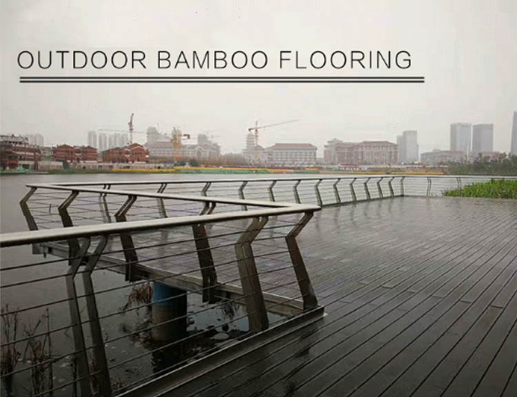 Miljeufreonlik Anti-corrosie Outdoor Swiere Bamboe Flooring