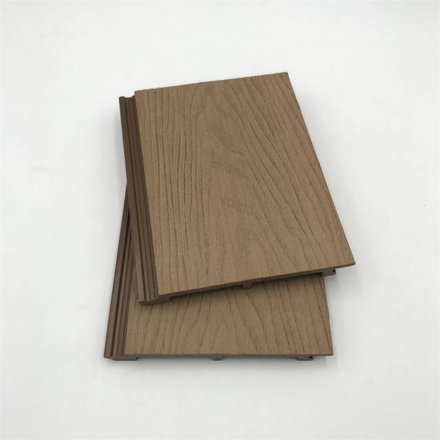 3D embossed  fireproof wood plastic composite WPC wall cladding