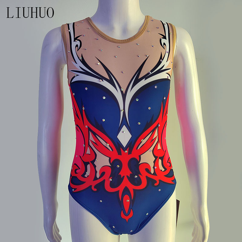 Հանրաճանաչ սինխրոն լողազգեստ աղջիկների համար Սպանդեքս ռիթմիկ մրցույթ մանկական բալետի մարմնամարզական նժույգներ