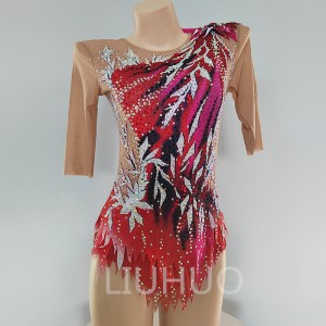 LIUHUO műkorcsolya ruha női lány korcsolya előadás piros színű tánc trikó művészi jelmez