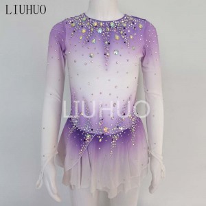 ສີມ່ວງຮູບ skating dress ສະແດງໃຫ້ເຫັນ dress skating dress custom ສໍາລັບຜູ້ໃຫຍ່ dress ການແຂ່ງຂັນອຸປະກອນການຕາຫນ່າງ
