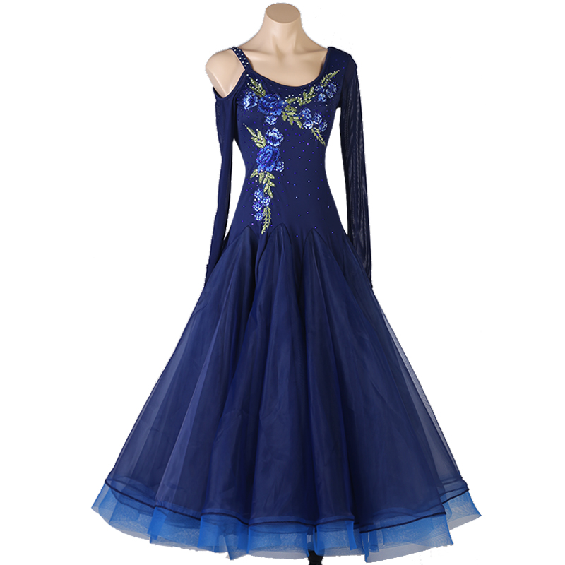 Fabrika doğrudan satış profesyonel Rhinestone Yarışması modern dans Elbiseleri Kadın Standart Dans Waltz Tango elbise MQ087