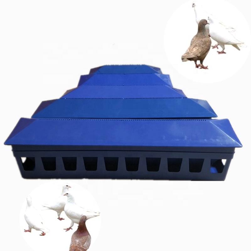 Hot Selling Pigeon Ayam Unggas Burung Puyuh Makanan Plastik Otomatis Palung Pakan Panjang Kanthi Lubang Grid Pakan Sisi Ganda