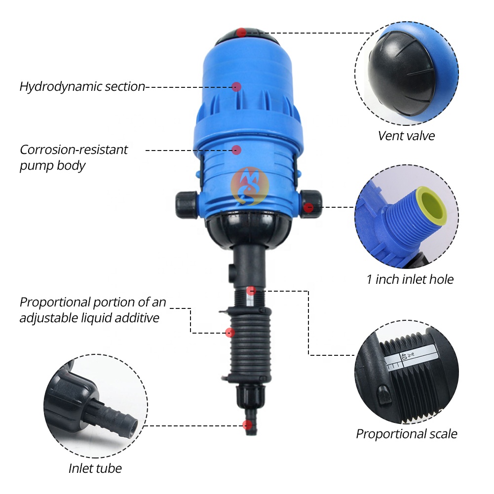 Livestock Farm Doser Chemical Fertilizer Pumps 0.4-4% Automatic Injector Proportional Dosing Pump for Poultry Water System