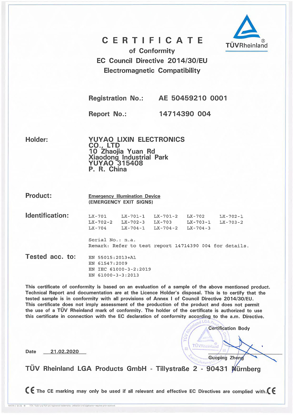EMC-Signal de sortida -TUV CE -Darrera -2020.09.16
